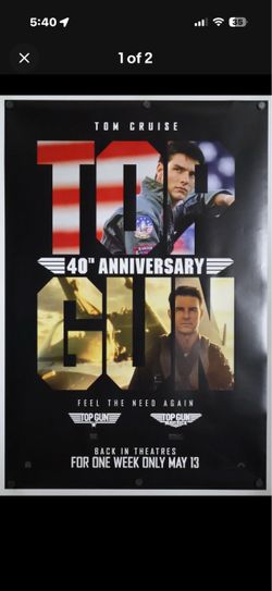 Top Gun/maverick 40th anniversary one sheet movie poster
