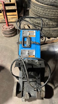 Blue MIG Welder on Wheeled Cart