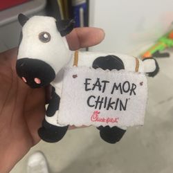 Chick-fil-A Eat Mor Chikin Stuffed Cow Plush 2017 Black White Stuffed Animal 