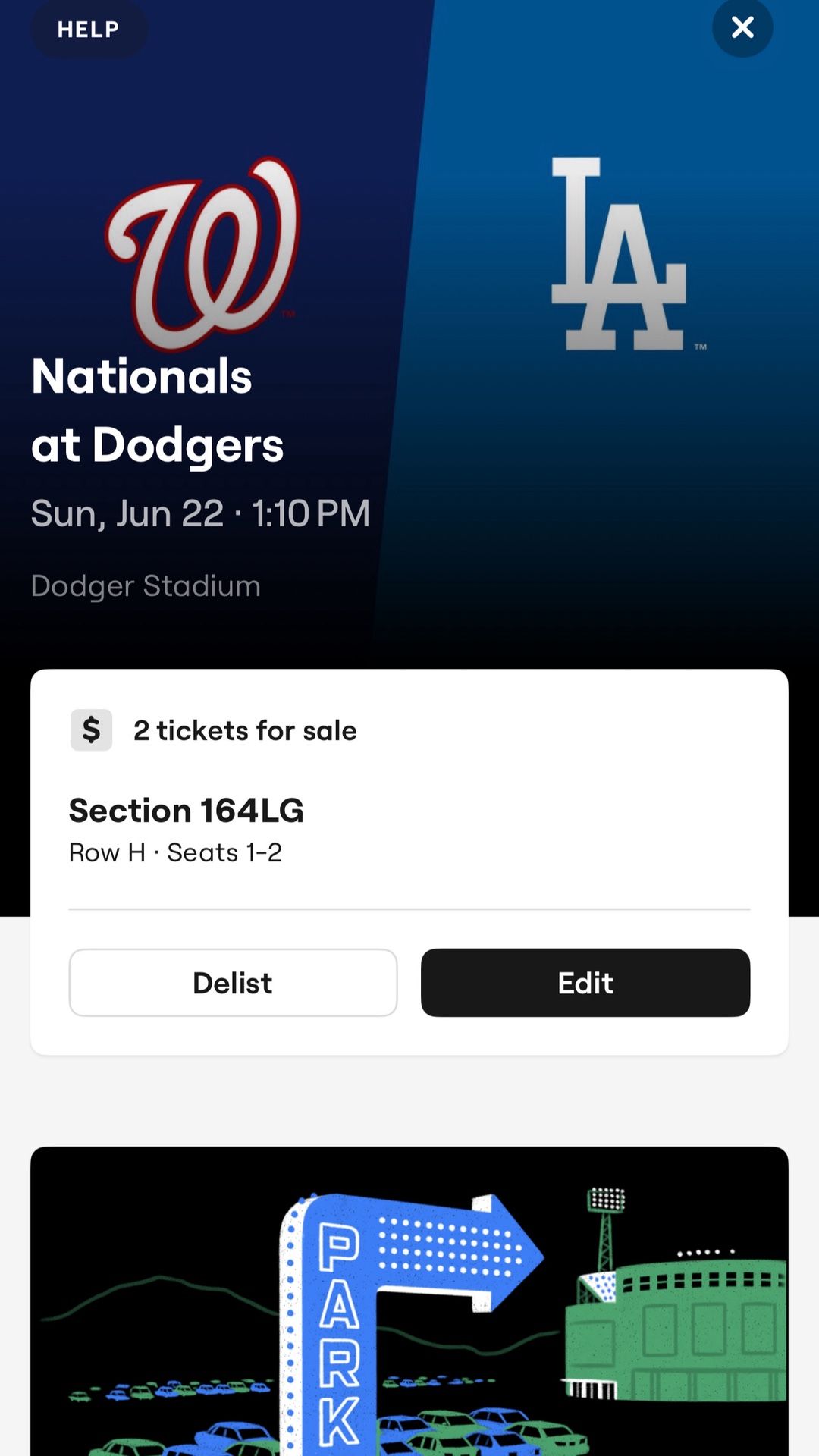 Dodger Tickets (2) For 6/22