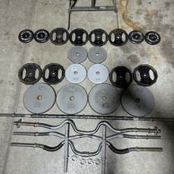 Weight Set 1 Inch With Different Barbells 215lbs