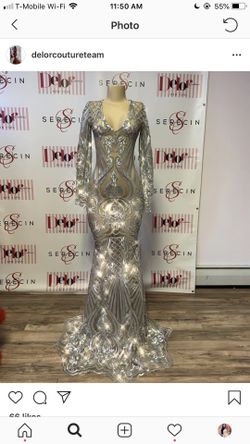 Silver prom dress