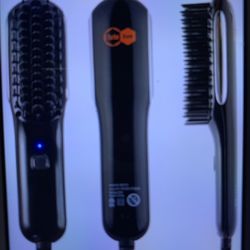 Hair Straightener Brush, Fast Heating Beard Hair Straightening Comb with High-Density Anti Scalding Comb Teeth, Portable Mini Hair Straightening Brush