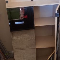 Glass And Mirror  Cream Cabinets