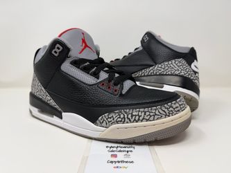 USED 2018 NIKE AIR JORDAN RETRO BLACK CEMENT 3 III SIZE 11