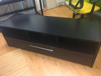 Wood TV Stand w/ shelves and drawer