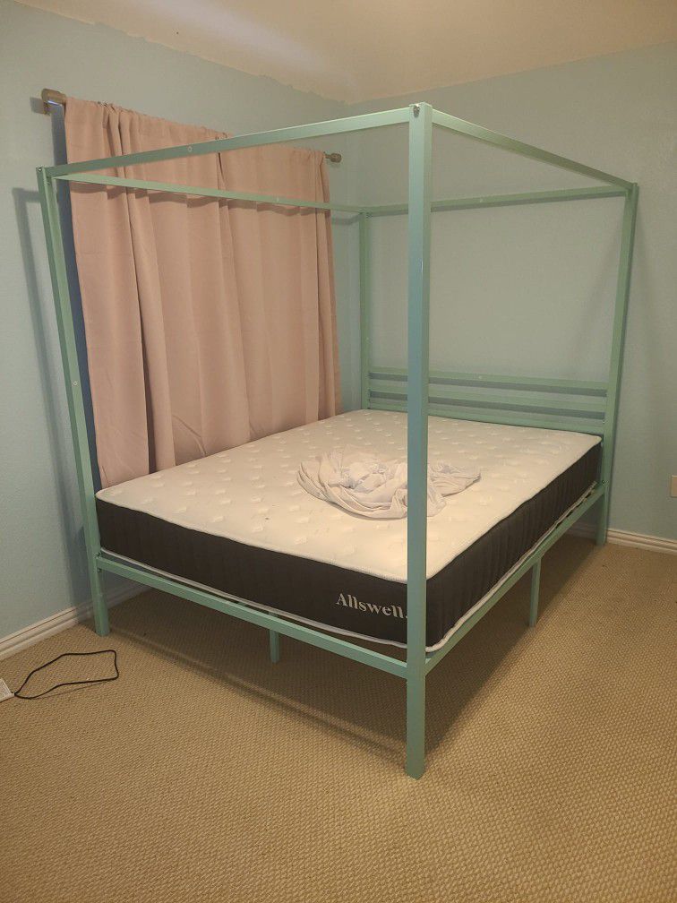 Queen Canopy Bedframe/mattress