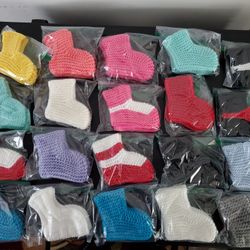 Baby Socks Hand Knitting Girls  Or Boys  Socks Foot Warmers Size  0  -6month