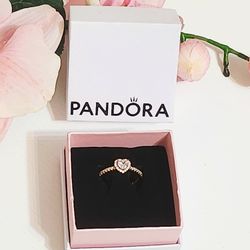 Pandora Women's Ladies heart gold ring Band Gift 