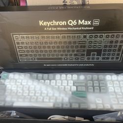 Keychron Q6 Max QMK/VIA Bluetooth Wireless /2.4 GHz/USB-C Wired Custom Mechanical Keyboard, Full Size Programmable Knob RGB Backlit Hot-Swappable Gate