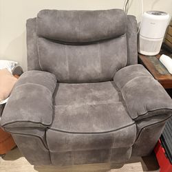 Gray loung plush rocking chair