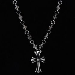 Chrome Necklace Off White Silver Cross/Hearts/Sword CH mm6 Designer Rhude MM6