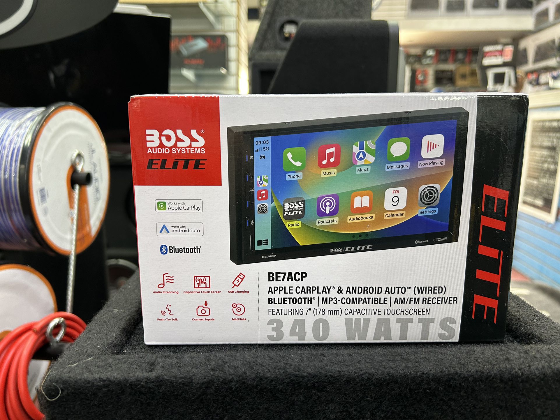 Boss Elite, Apple Carplay, Android Auto Touch Screen Stereo System