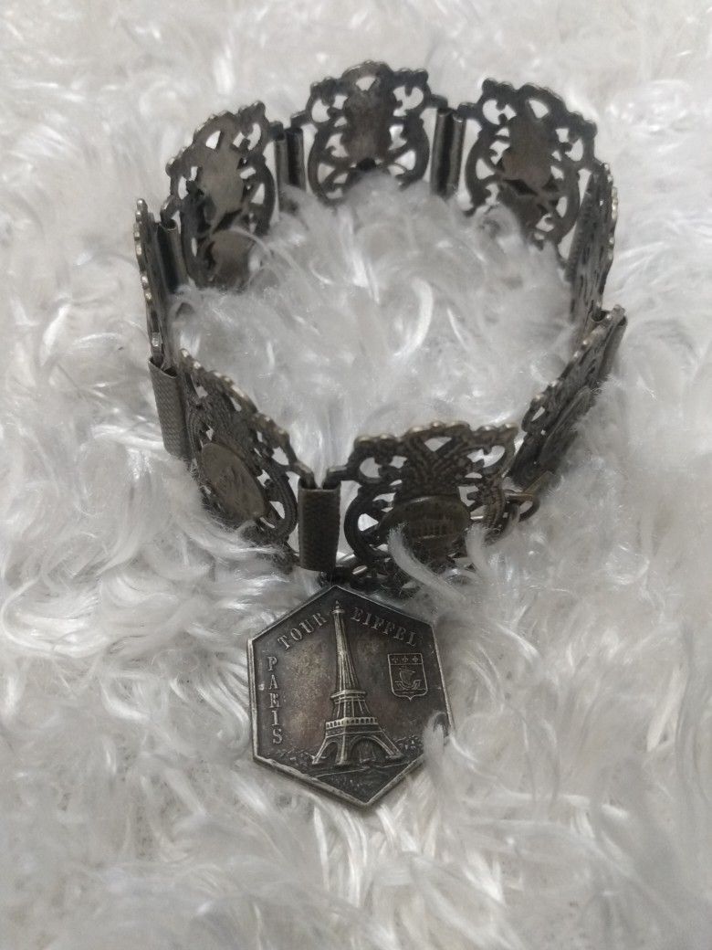 Vtg. Rare Paris Charm Bracelet Marked ⭐