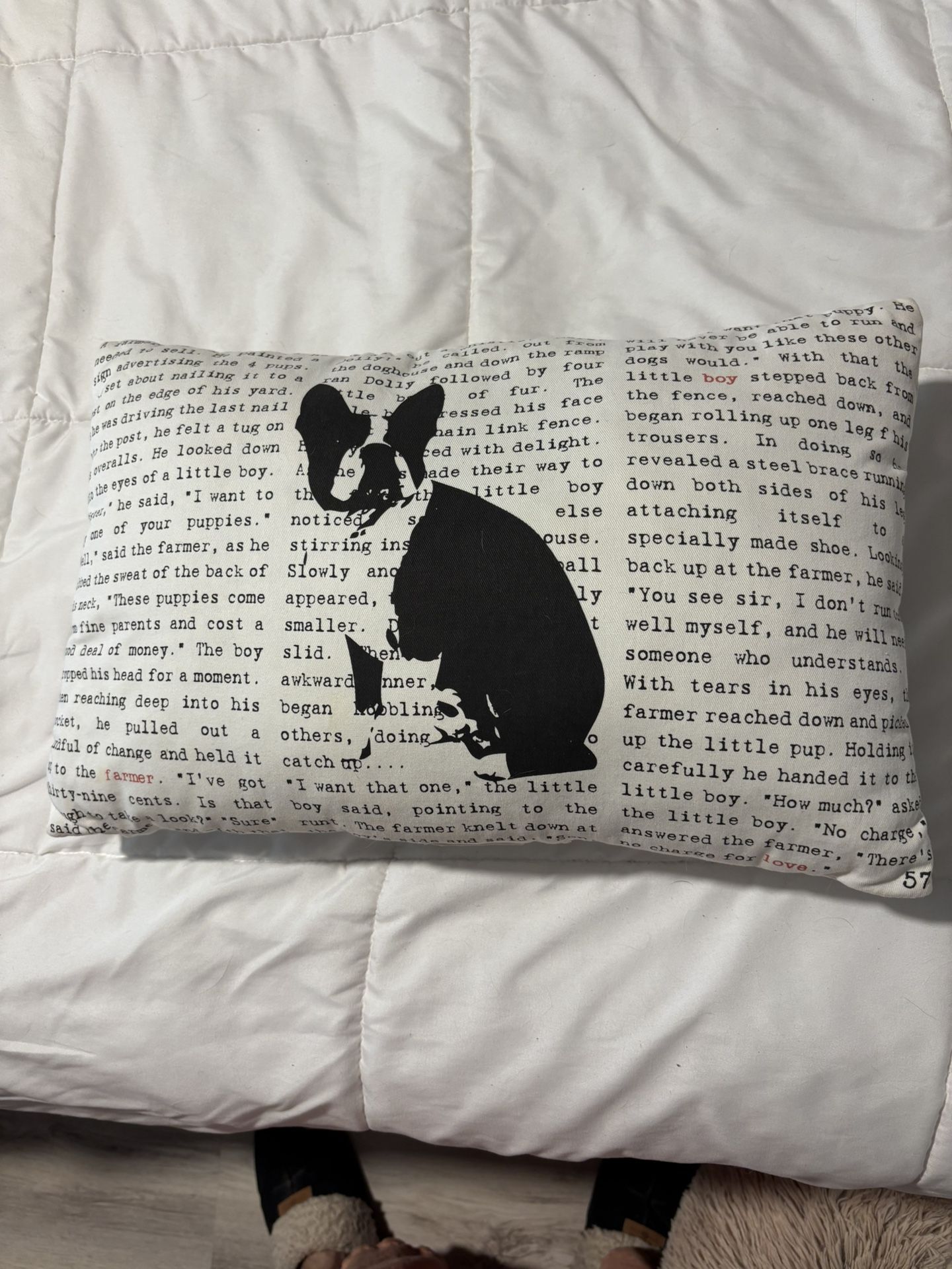 DECORATIVE DOG PRINT PILLOW