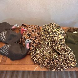 Miscellaneous Hunting Turkey Hen Decoys Camo  Netting Wool Pants 