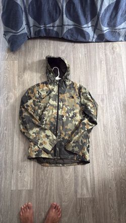 Camo north face windbreaker jacket