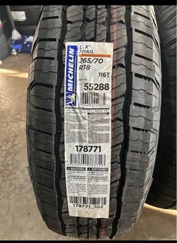 Brand new Michelin LTX TRAIL 265/70R18 116T tires, $780 with installation and balancing