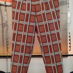 ASOS Men's Skinny Fit Plaid Dress Pants 30x32 Burnt Orange Black
