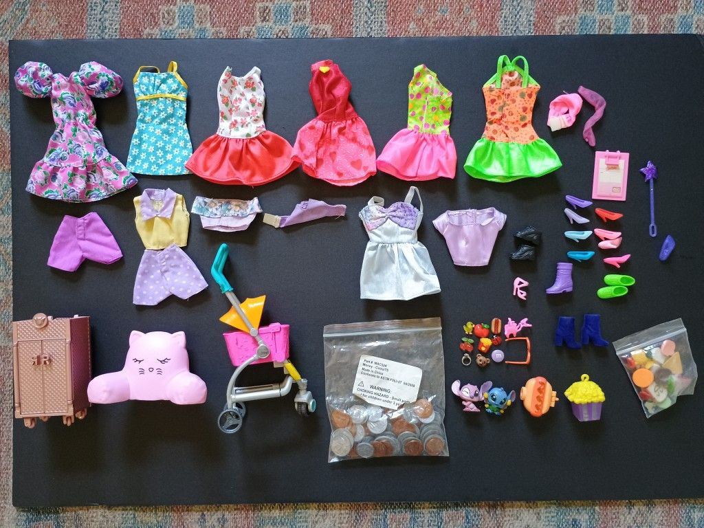 Barbie Doll/ Dollhouse Clothes Accessories Mixed Lot