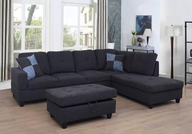 Brand New 3 Pieces Sectional Couch With Storage Ottoman