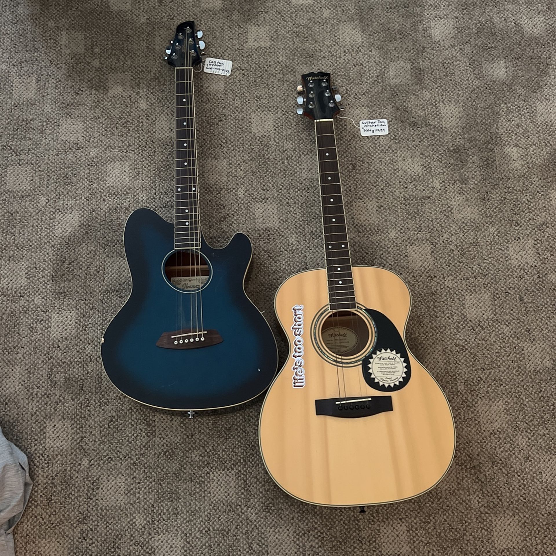 Ibanez Talman TCY10E & Mitchell MO100S Acoustic Guitars