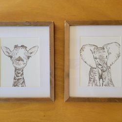 Safari Animal Framed Pictures