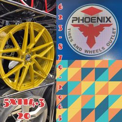 Stand Out from the Crowd! 20" Gold Multi-Spoke Wheels 📱 Call/Text 623-879-2965 🏆 ​Contact: 📱 Call or Text 623-879-2965 ​Size: 20" ​Bolt Pattern: 5x