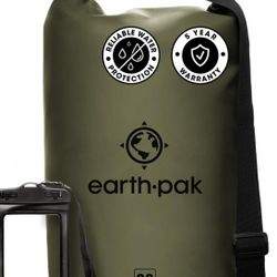 40L Earth Pak Waterproof Dry Bag - Roll Top Waterproof Backpack Sack Keeps Gear Dry 