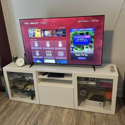 IKEA TV stand with drawers and glass doors 