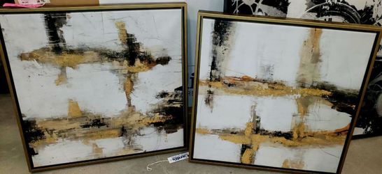 Brand New Black gold abstract wall art