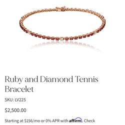 ruby and diamond tennis bracelet