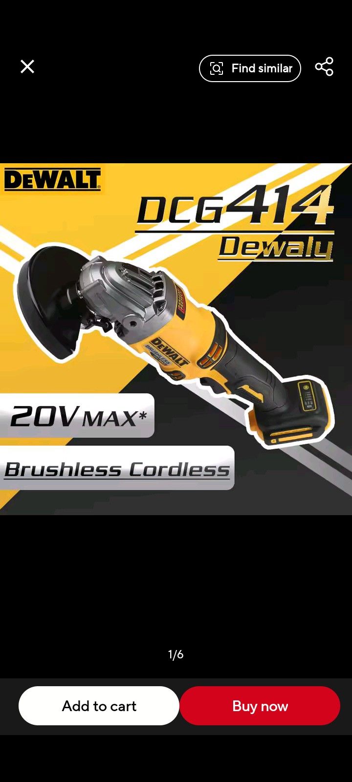 CHRISTMAS SALE. SET OF DEWALT DCG414 ANGLE GRINDER & DEWALT BATTERY DCB206