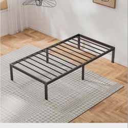 Two Black Metal Twin Platform Bed Frames