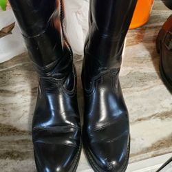 Tall Black Leather Riding Boots ....size 8m