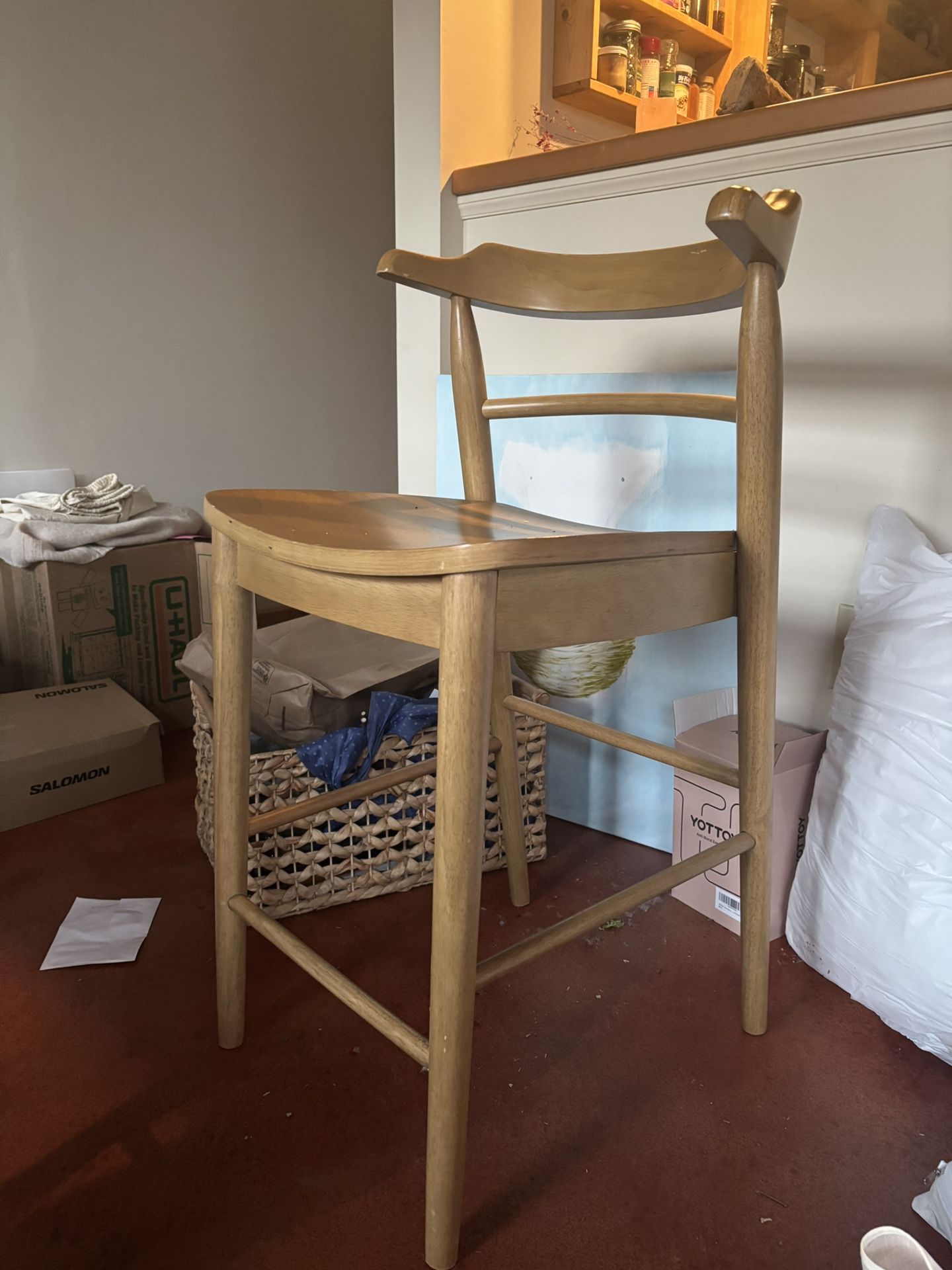 Solid Cool Toned Wooden Chair