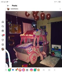 "Big" Girl Princess Carriage Bed
