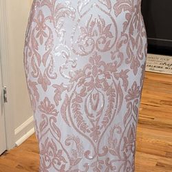 Here To Party Maxi Dress - Champagne (FashionNova)