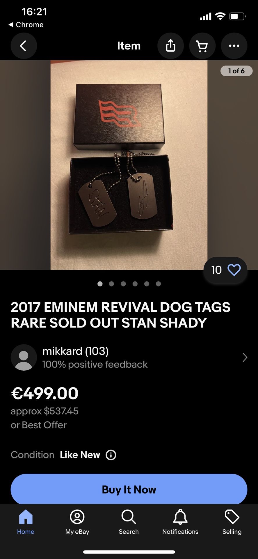 Sold Out Eminem Revival Dog Tags