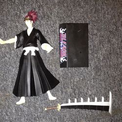 Bleach figure Renji with stand 8 inches please read