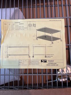 Under counter metal rolling cart