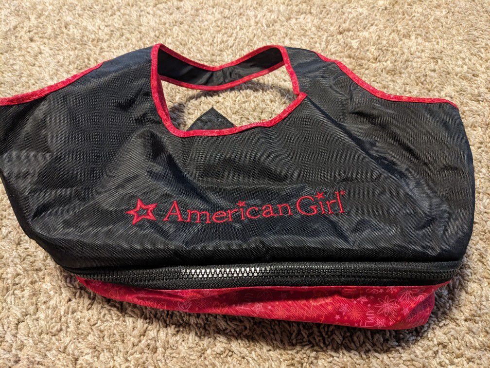 American Girl Doll, 2 - Doll Tote Bag/Carrier, Black And Red