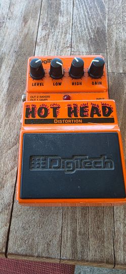 DigiTech Hot Head Distortion Pedal with distinct "HOT HEad