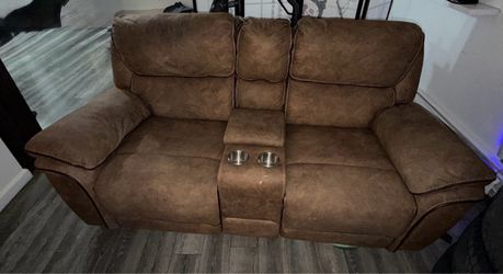 Suede Reclining Loveseat Recliner