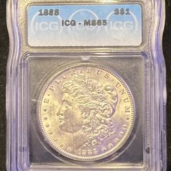 1888 Morgan Silver Dollar ICG MS65