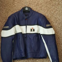 Icon motorcycle leather jacket size 40