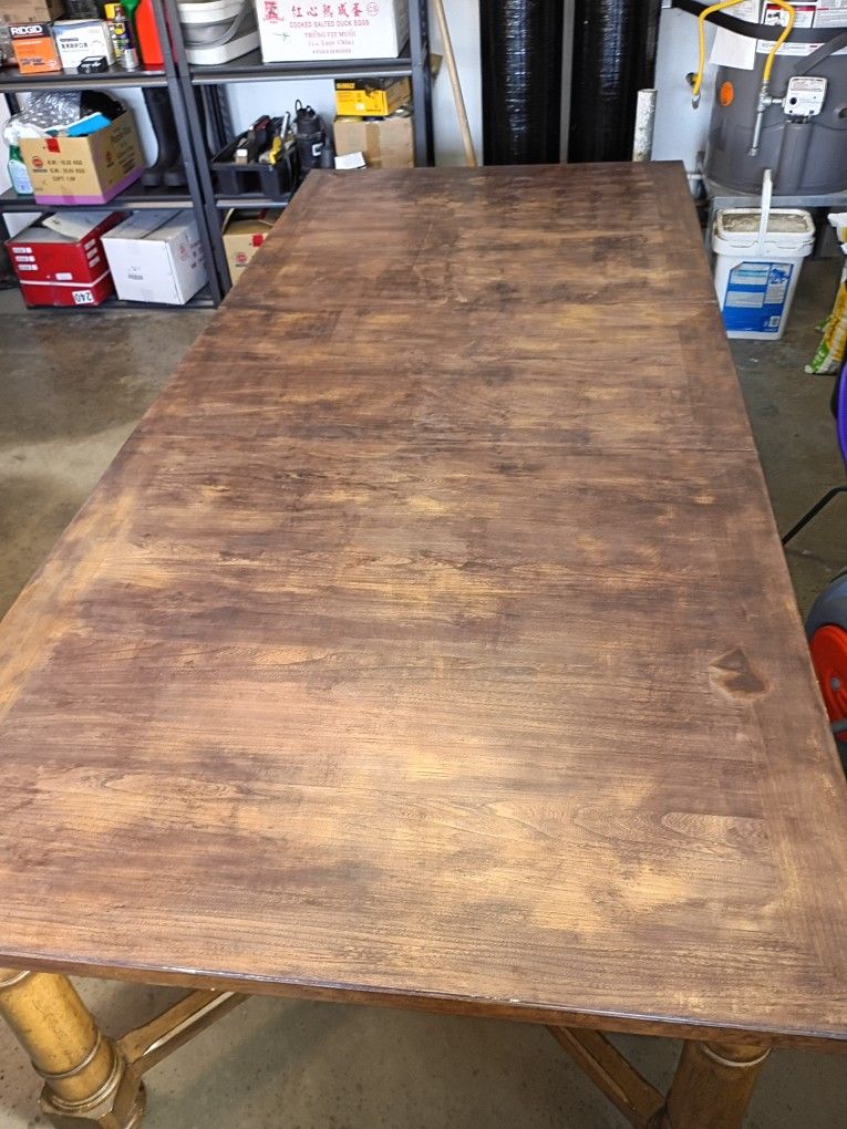 Solid wood farmhouse-style dining table