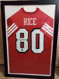 Jerry rice seinframe jersey with certificate of authenticity