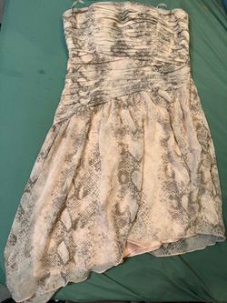 Strapless Snakeskin Print Mini Dress size 7