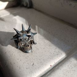 Vintage 90s Spiked Skull Ring